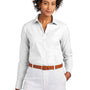 Brooks Brothers Womens Wrinkle Resistant Pinpoint Long Sleeve Button Down Shirt - White