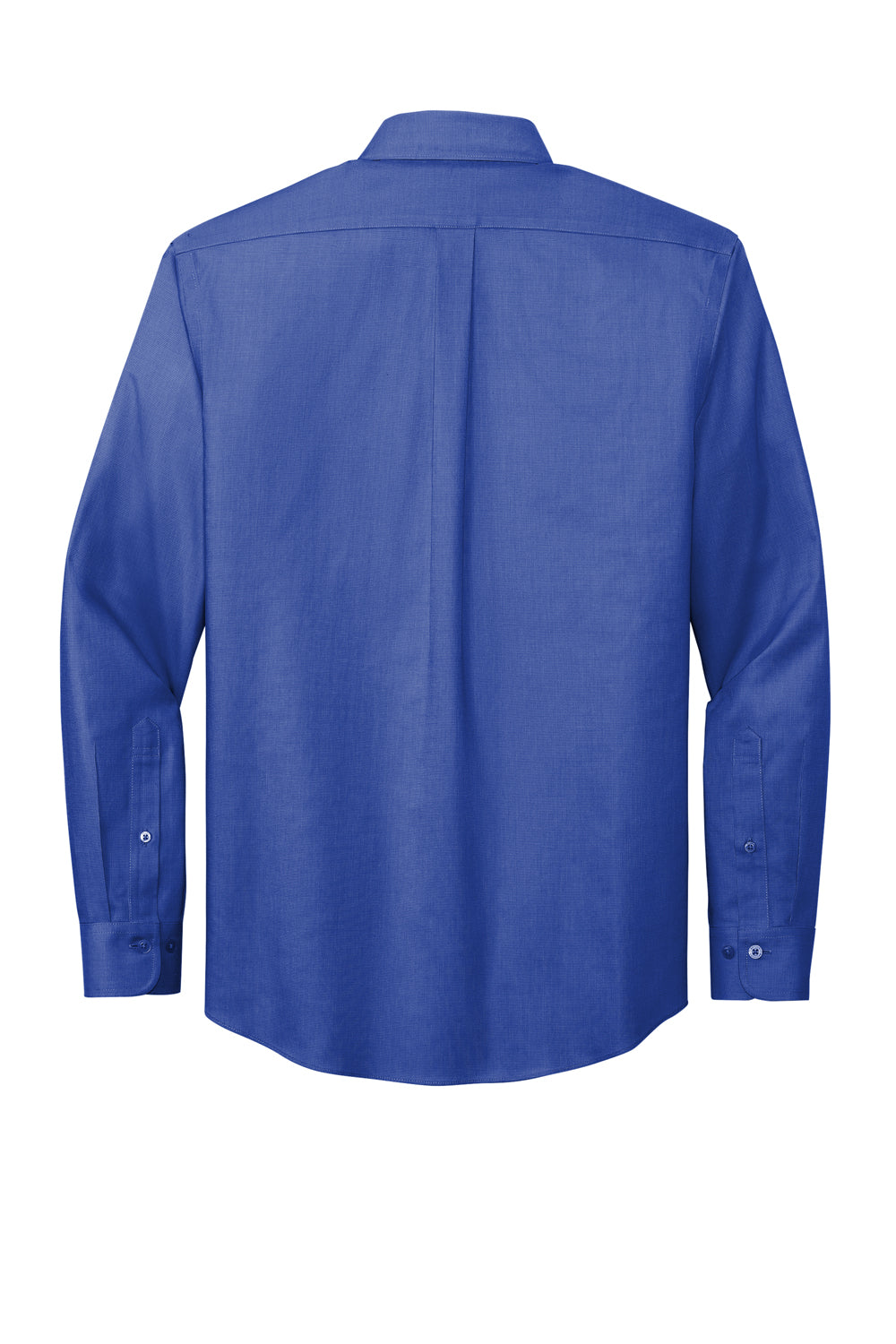 Brooks Brothers Mens Wrinkle Resistant Nailhead Long Sleeve Button Down Shirt w/ Pocket Cobalt Blue Flat Back