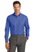 Brooks Brothers Mens Wrinkle Resistant Nailhead Long Sleeve Button Down Shirt w/ Pocket Cobalt Blue Model Front