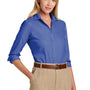 Brooks Brothers Womens Wrinkle Resistant Nailhead Long Sleeve Button Down Shirt - Cobalt Blue
