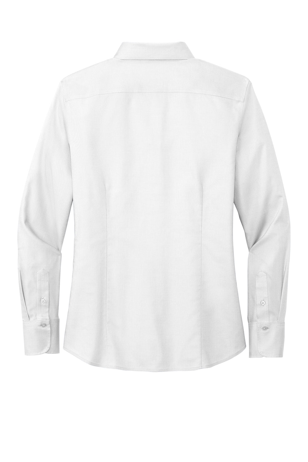 Brooks Brothers Womens Wrinkle Resistant Nailhead Long Sleeve Button Down Shirt White Flat Back