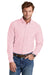 Brooks Brothers Mens Casual Oxford Long Sleeve Button Down Shirt w/ Pocket Soft Pink Model Front