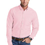 Brooks Brothers Mens Casual Oxford Long Sleeve Button Down Shirt w/ Pocket - Soft Pink