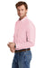 Brooks Brothers Mens Casual Oxford Long Sleeve Button Down Shirt w/ Pocket Soft Pink Model Side