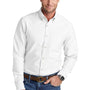 Brooks Brothers Mens Casual Oxford Long Sleeve Button Down Shirt w/ Pocket - White