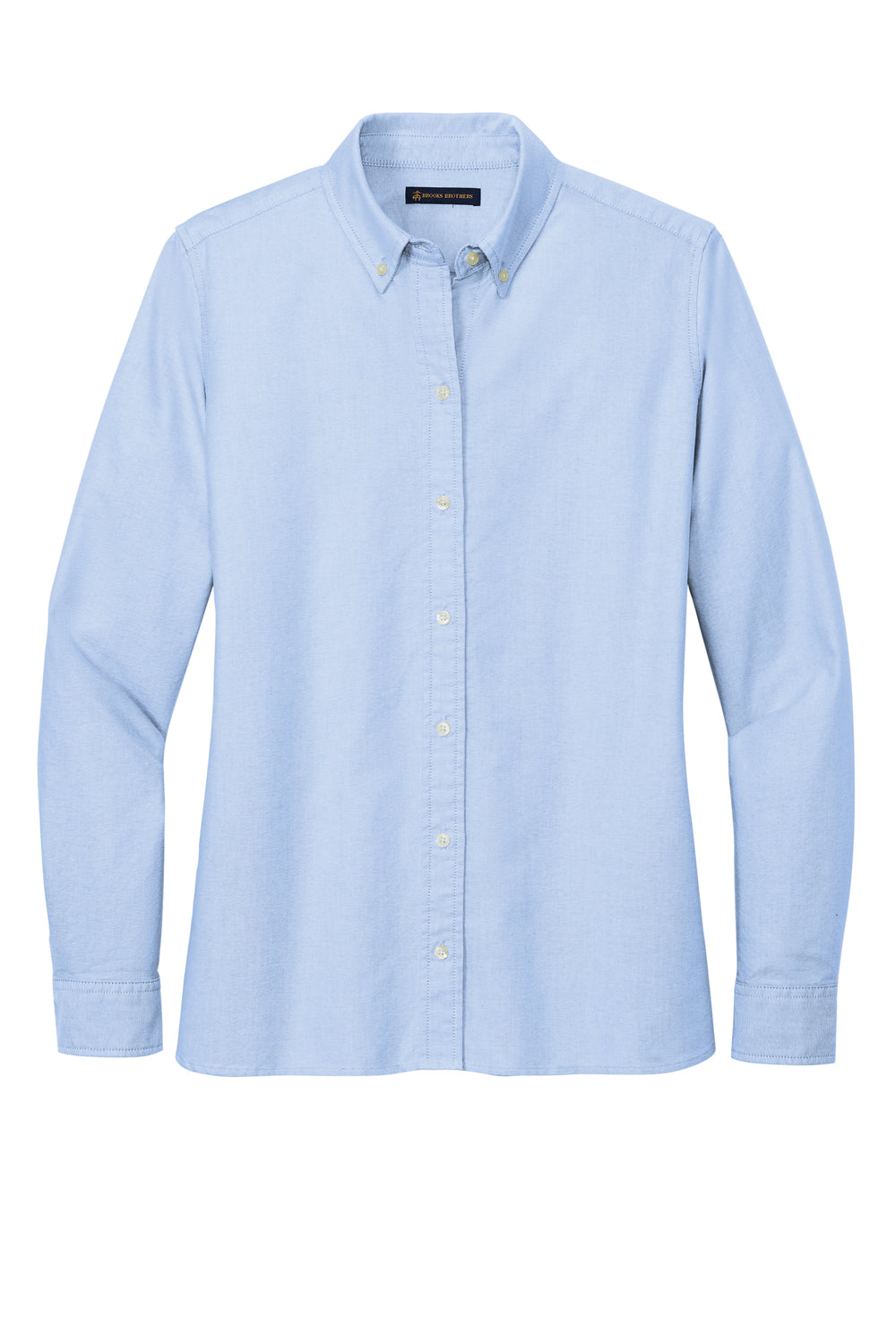 Brooks Brothers Womens Casual Oxford Long Sleeve Button Down Shirt Newport Blue Flat Front