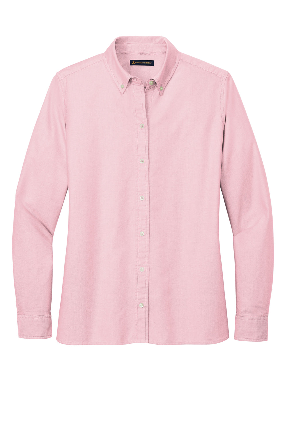 Brooks Brothers Womens Casual Oxford Long Sleeve Button Down Shirt Soft Pink Flat Front