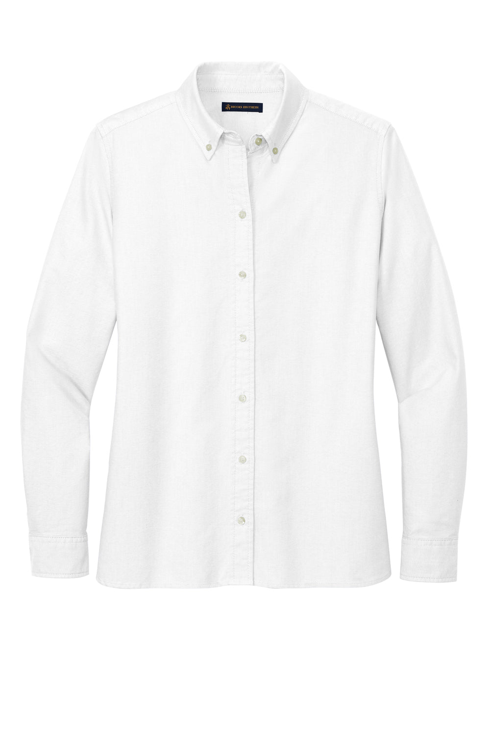 Brooks Brothers Womens Casual Oxford Long Sleeve Button Down Shirt White Flat Front