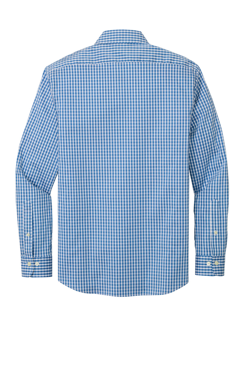 Brooks Brothers Mens Tech Stretch Long Sleeve Button Down Shirt Charter Blue Flat Back