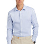 Brooks Brothers Mens Tech Stretch Long Sleeve Button Down Shirt - White/Newport Blue