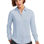 Brooks Brothers Womens Satin Anti Static Long Sleeve Button Down Shirt - Heritage Blue