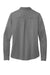 Brooks Brothers Womens Satin Anti Static Long Sleeve Button Down Shirt Shadow Grey Flat Back