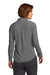Brooks Brothers Womens Satin Anti Static Long Sleeve Button Down Shirt Shadow Grey Model Back