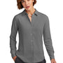 Brooks Brothers Womens Satin Anti Static Long Sleeve Button Down Shirt - Shadow Grey
