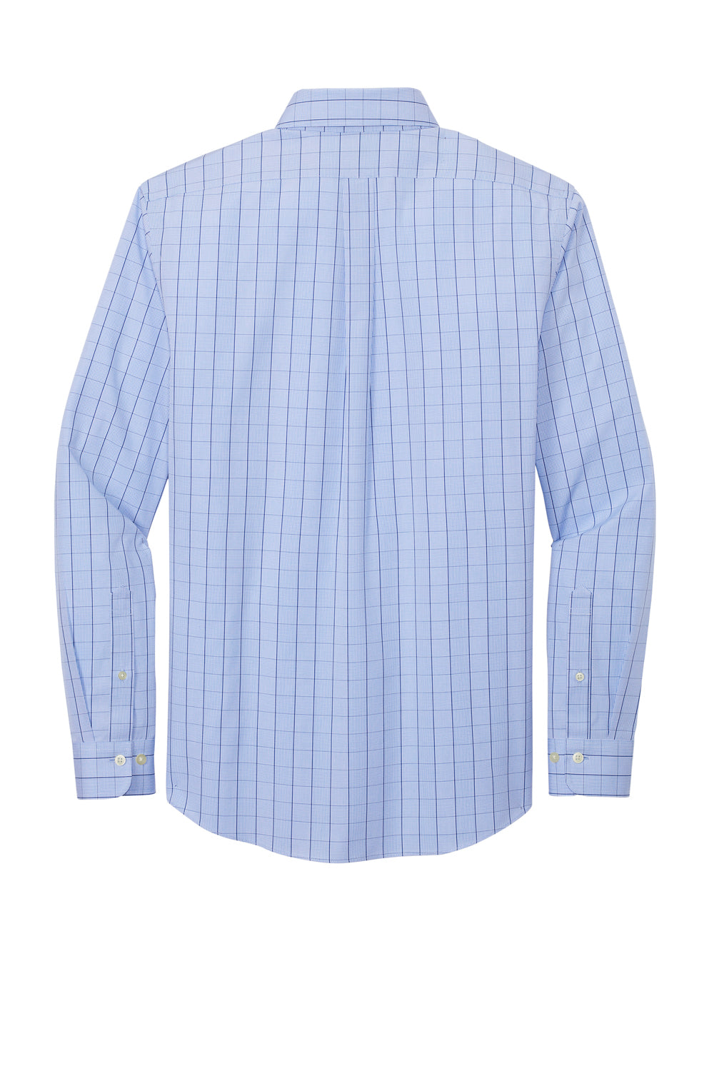 Brooks Brothers Mens Wrinkle Resistant Long Sleeve Button Down Shirt w/ Pocket Newport Blue Flat Back
