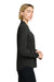 Brooks Brothers BB18011 Womens Ruffle Collar Long Sleeve Button Down Shirt Deep Black Model Side