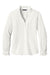 Brooks Brothers BB18011 Womens Ruffle Collar Long Sleeve Button Down Shirt Off White Flat Front