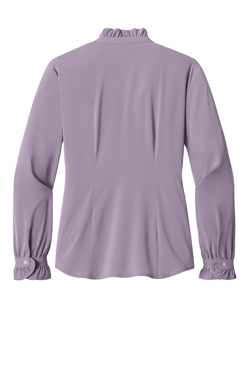 Brooks Brothers BB18011 Womens Ruffle Collar Long Sleeve Button Down Shirt Ash Purple Flat Back