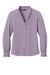 Brooks Brothers BB18011 Womens Ruffle Collar Long Sleeve Button Down Shirt Ash Purple Flat Front