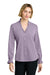 Brooks Brothers BB18011 Womens Ruffle Collar Long Sleeve Button Down Shirt Ash Purple Model Front
