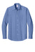 Brooks Brothers BB18012 Mens Wrinkle Free Stretch Pinpoint Long Sleeve Button Down Shirt w/ Pocket Cobalt Blue Flat Front