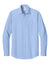 Brooks Brothers BB18012 Mens Wrinkle Free Stretch Pinpoint Long Sleeve Button Down Shirt w/ Pocket Newport Blue Flat Front