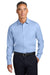Brooks Brothers BB18012 Mens Wrinkle Free Stretch Pinpoint Long Sleeve Button Down Shirt w/ Pocket Newport Blue Model Front