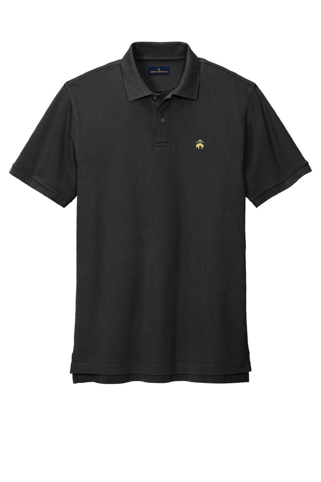 Brooks Brothers Mens Short Sleeve Polo Shirt Deep Black Flat Front