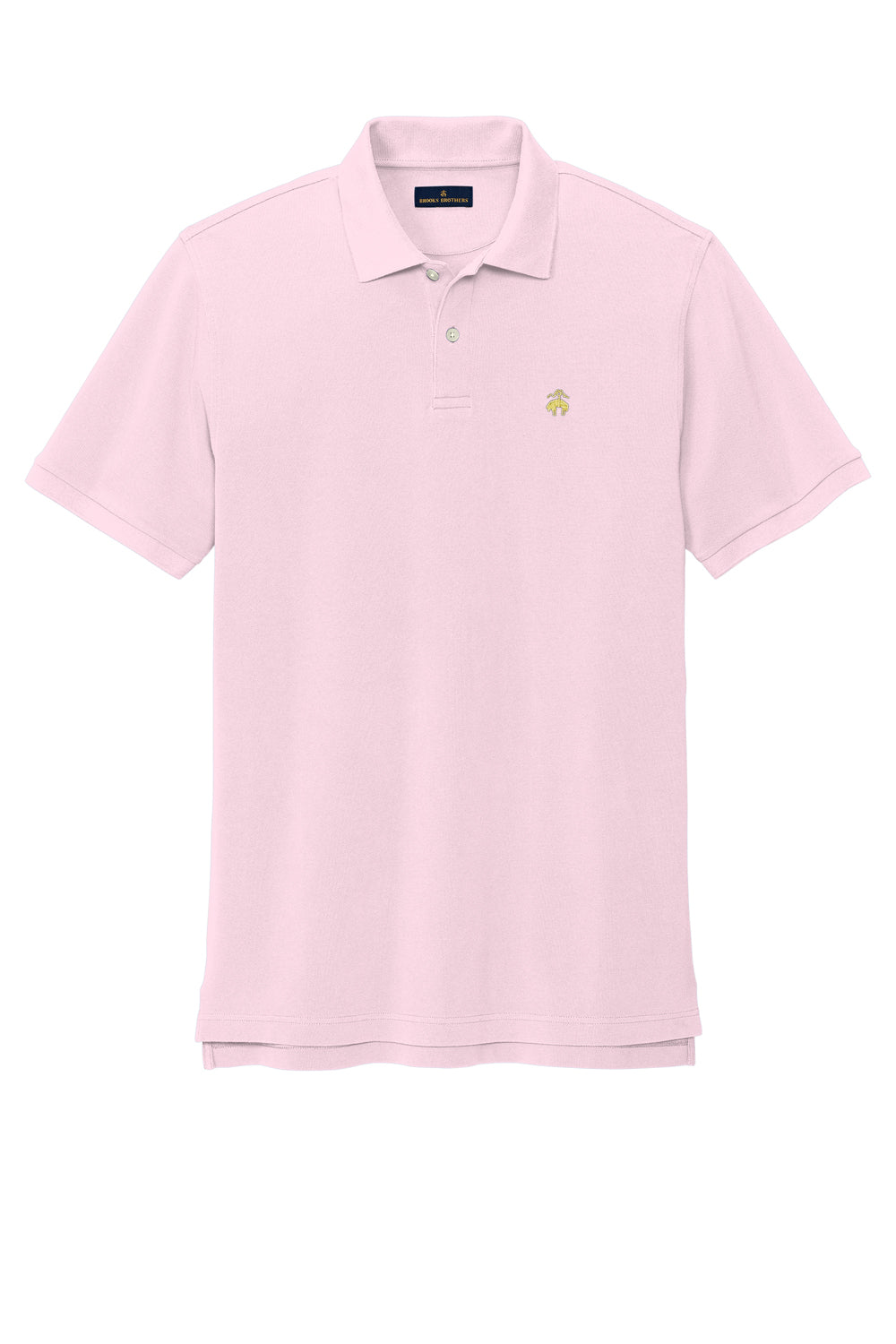 Brooks Brothers Mens Pique Short Sleeve Polo Shirt Pearl Pink Flat Front