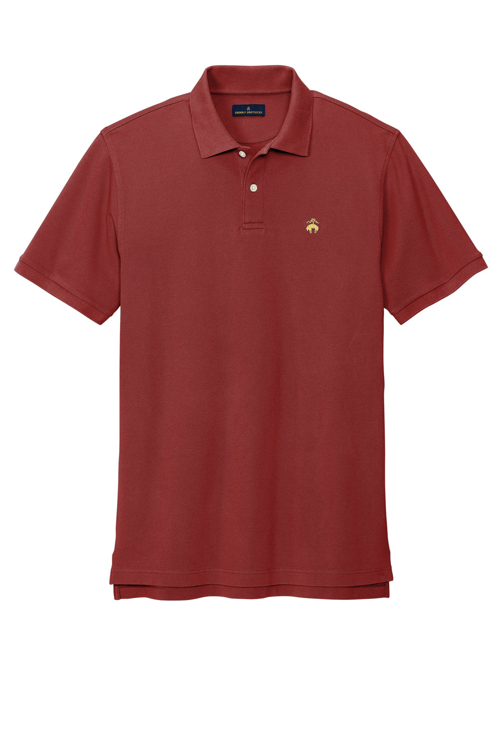 Brooks Brothers Mens Pique Short Sleeve Polo Shirt Rich Red Flat Front