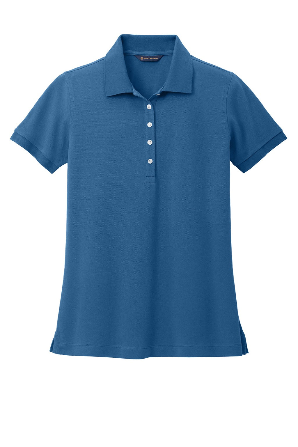 Brooks Brothers BB18201 Womens Short Sleeve Polo Shirt Charter Blue Flat Front