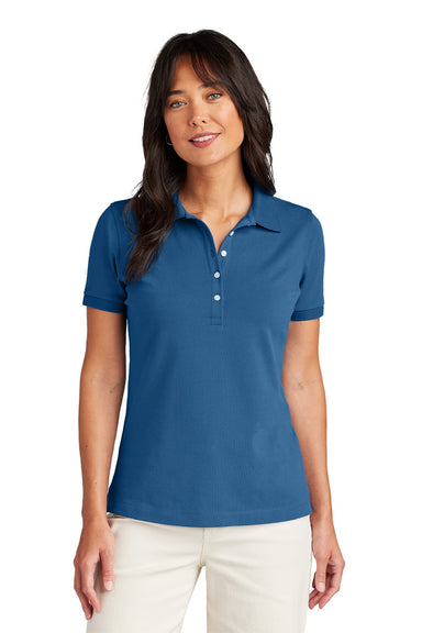 Brooks Brothers BB18201 Womens Short Sleeve Polo Shirt Charter Blue Model Front