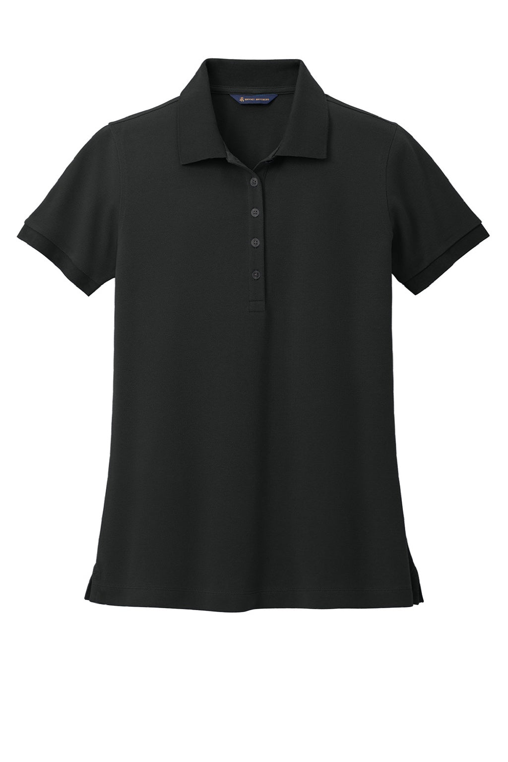 Brooks Brothers BB18201 Womens Short Sleeve Polo Shirt Deep Black Flat Front