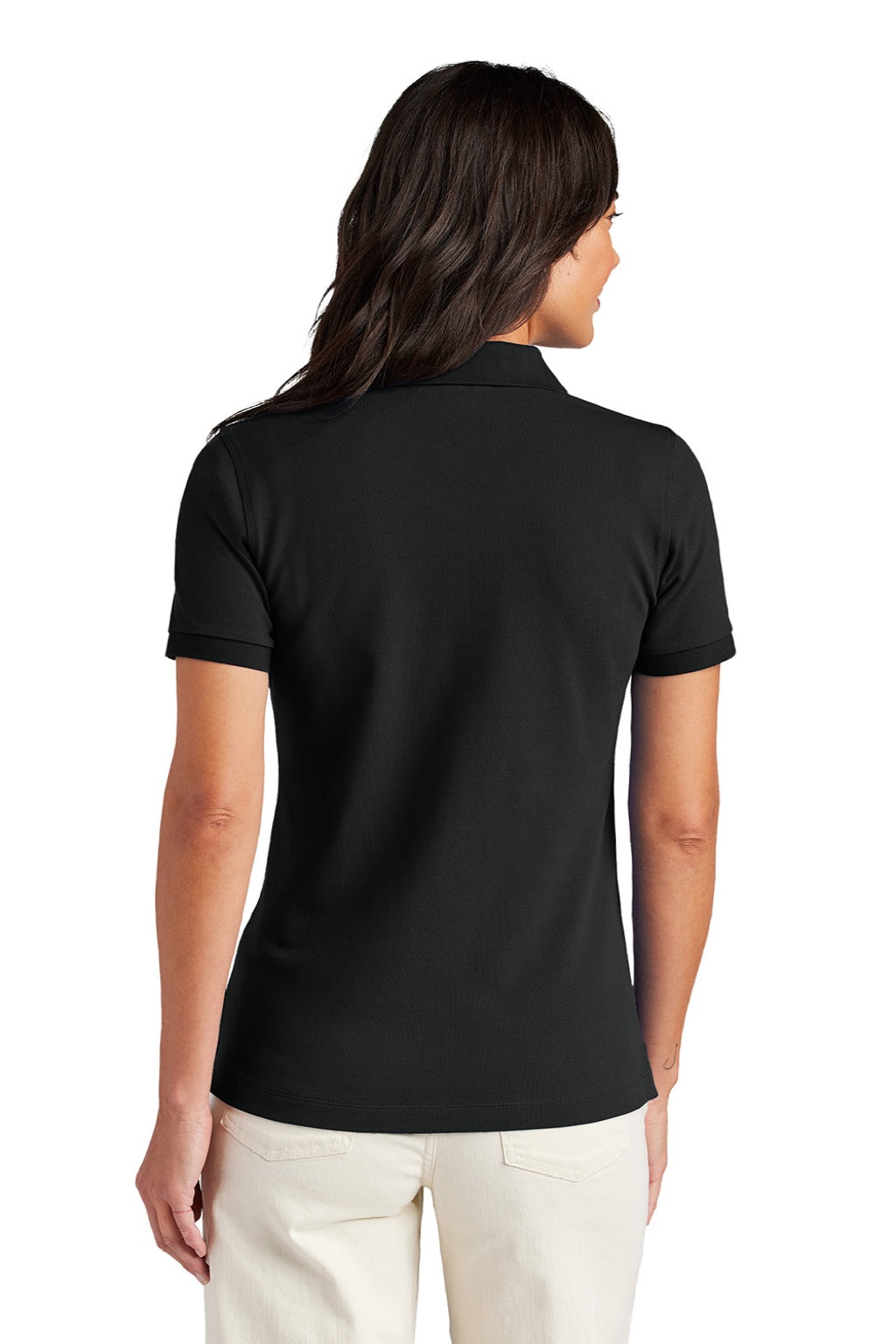 Brooks Brothers BB18201 Womens Short Sleeve Polo Shirt Deep Black Model Back