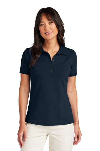 Brooks Brothers BB18201 Womens Short Sleeve Polo Shirt Navy Blue Blazer Model Front