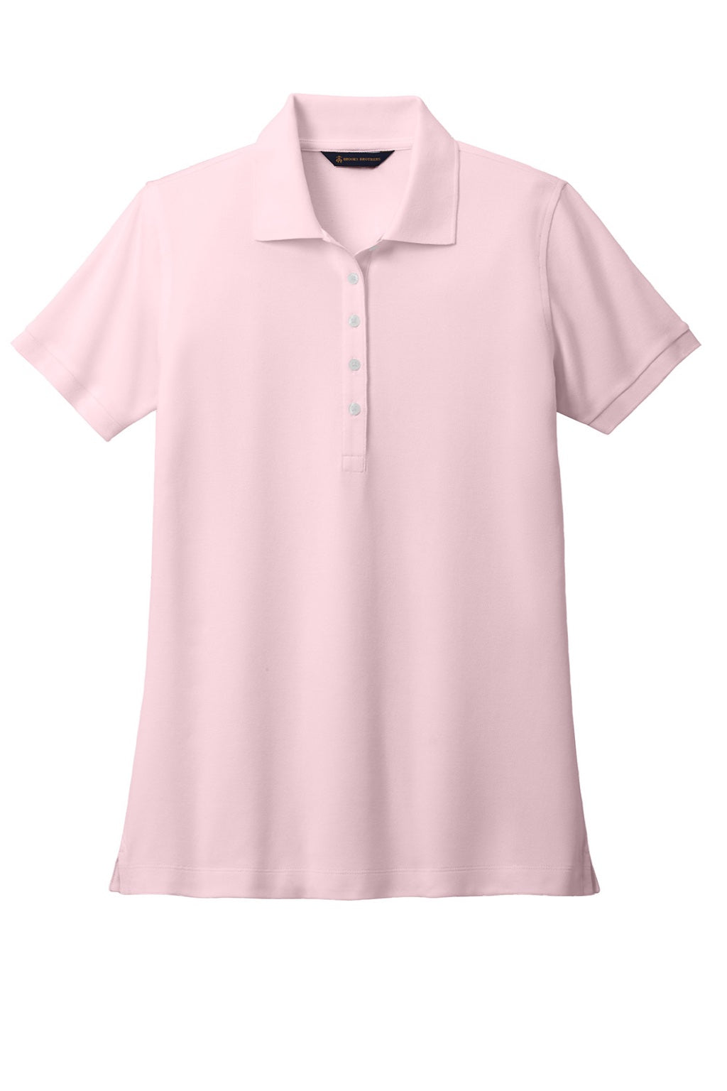 Brooks Brothers BB18201 Womens Short Sleeve Polo Shirt Pearl Pink Flat Front