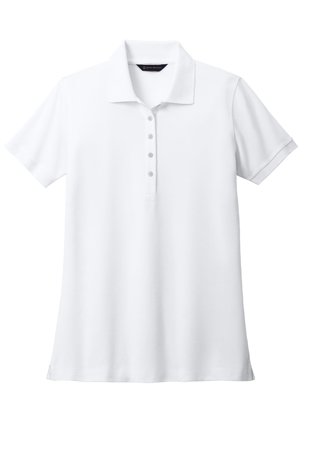 Brooks Brothers BB18201 Womens Short Sleeve Polo Shirt White Flat Front