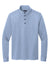 Brooks Brothers Mens 1/4 Button Down Sweatshirt Heather Aegean Blue Flat Front