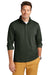 Brooks Brothers Mens 1/4 Button Down Sweatshirt Heather Pine Green Model Front