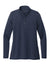 Brooks Brothers Womens 1/4 Button Down Sweatshirt Heather Navy Blue Flat Front