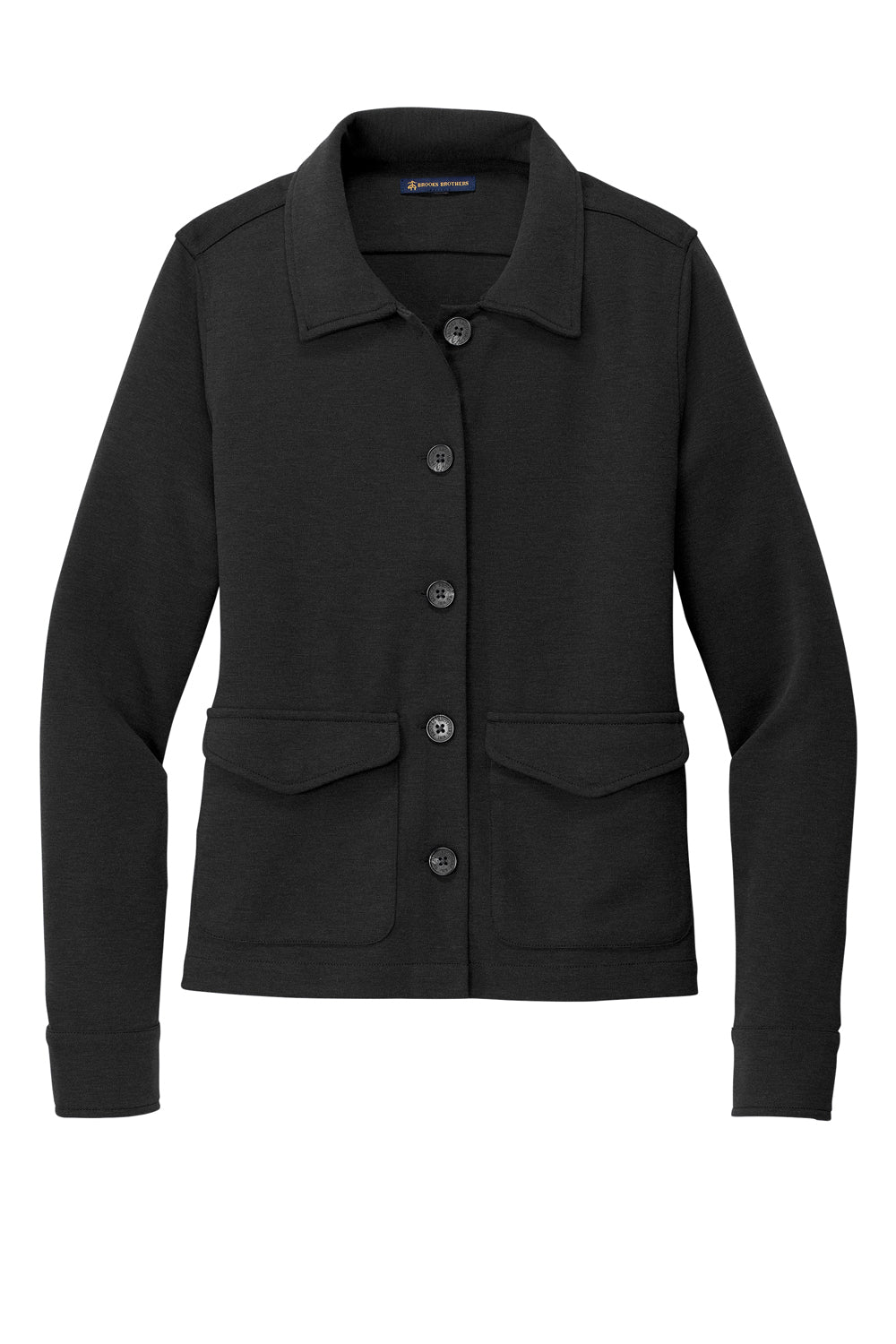Brooks Brothers Womens Button Down Jacket Heather Black Flat Front
