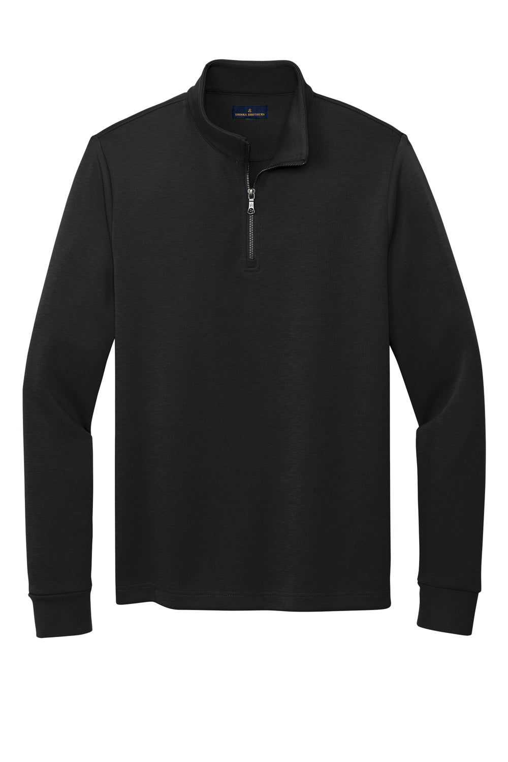Brooks Brothers Mens Double Knit 1/4 Zip Sweatshirt Deep Black Flat Front