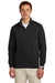 Brooks Brothers Mens Double Knit 1/4 Zip Sweatshirt Deep Black Model Front