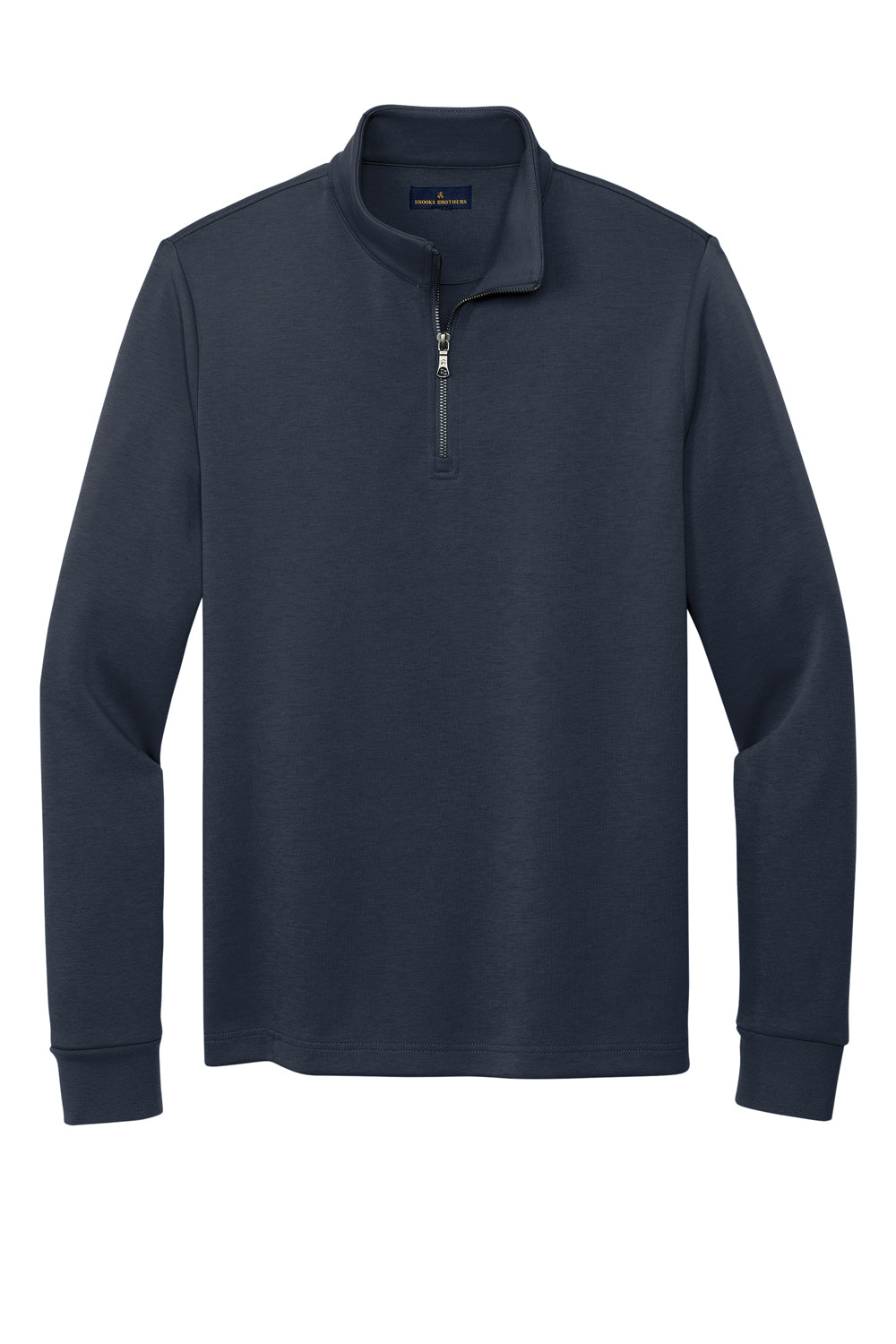 Brooks Brothers Mens Double Knit 1/4 Zip Sweatshirt Night Navy Blue Flat Front
