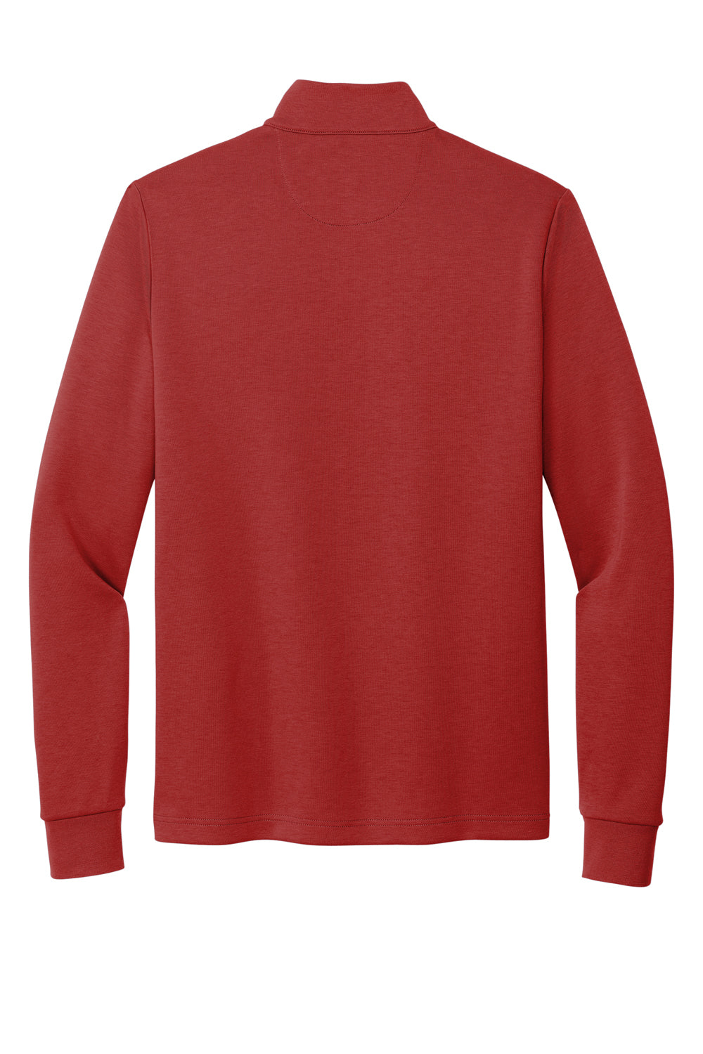 Brooks Brothers Mens Double Knit 1/4 Zip Sweatshirt Rich Red Flat Back