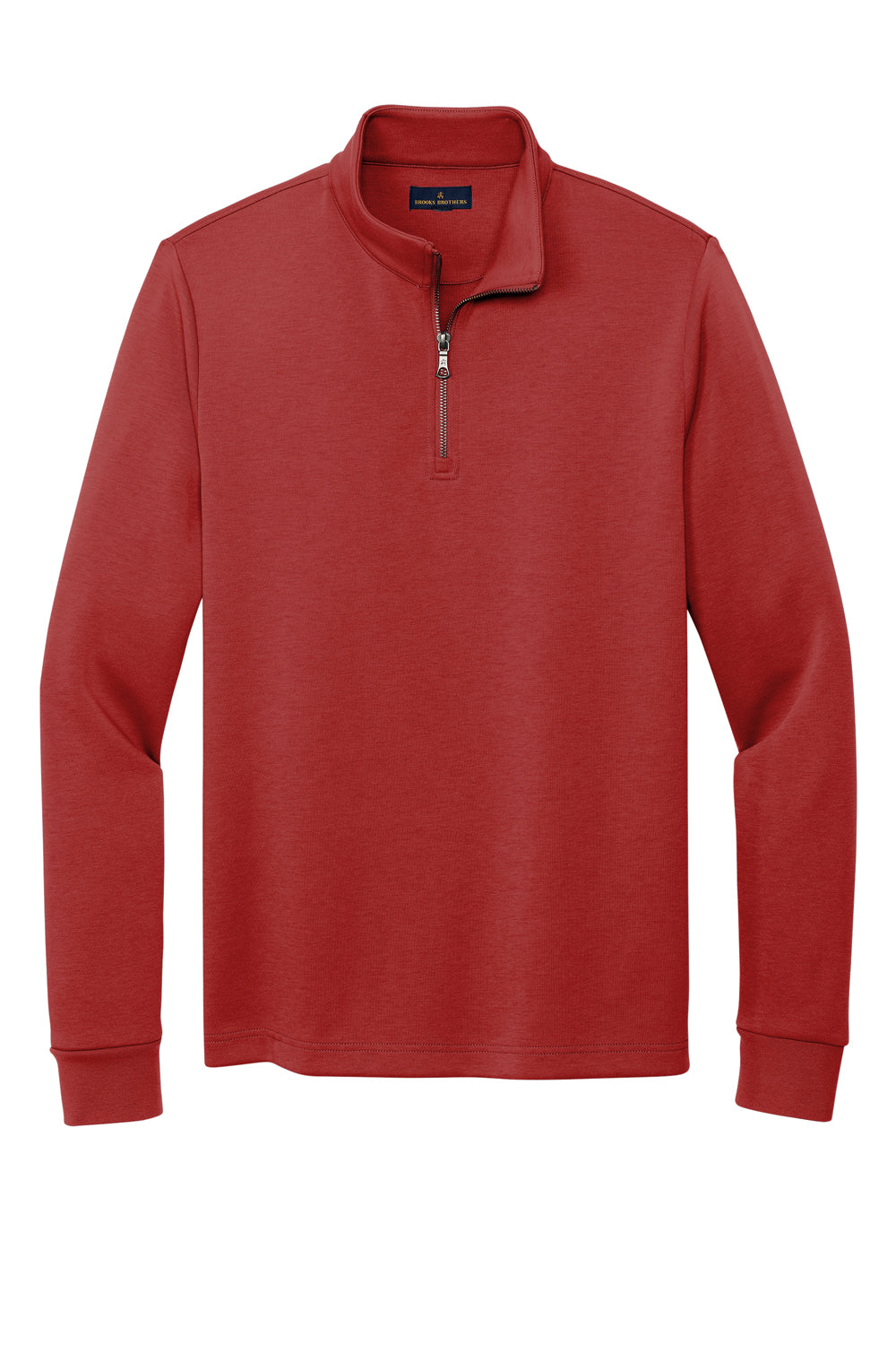 Brooks Brothers Mens Double Knit 1/4 Zip Sweatshirt Rich Red Flat Front