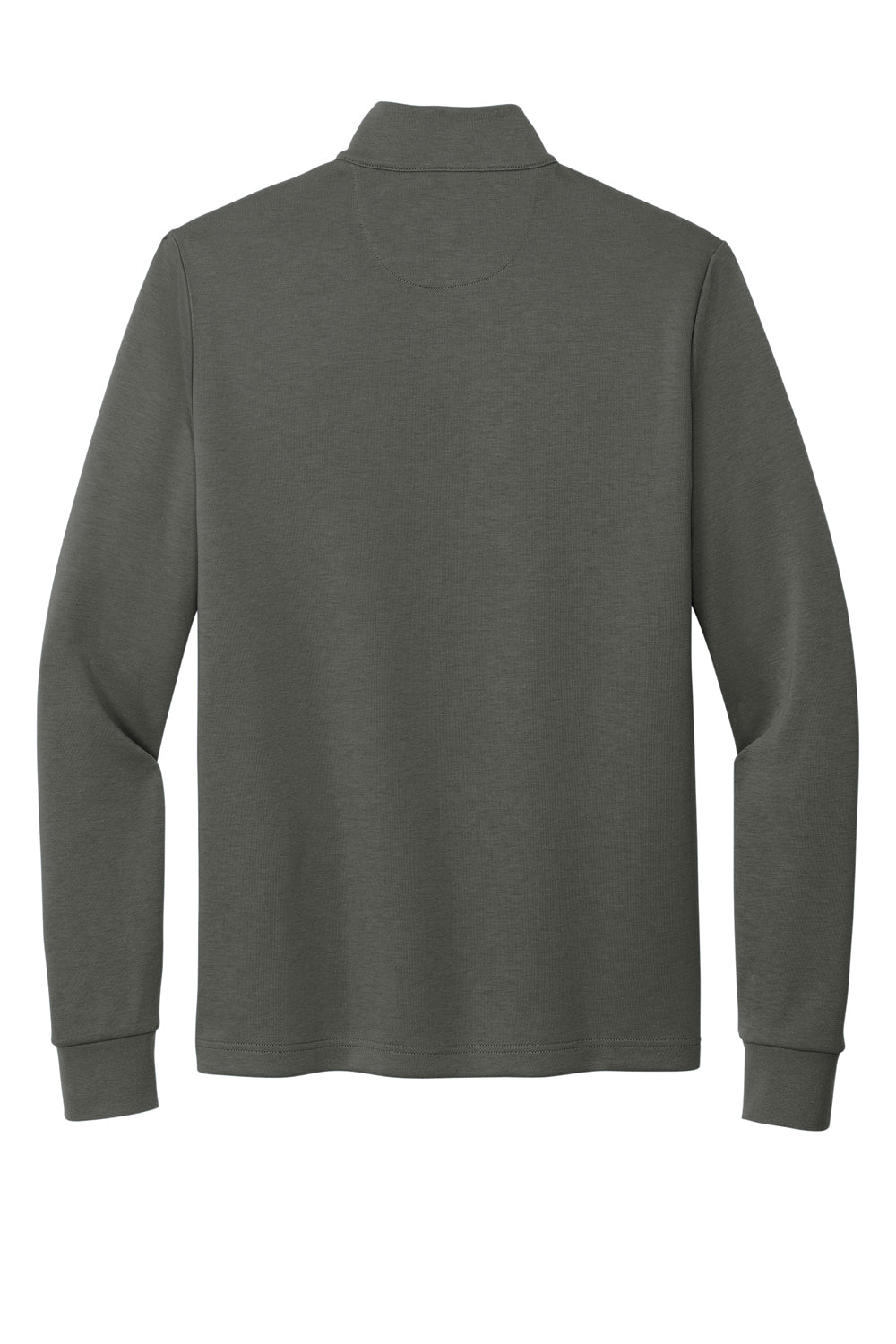 Brooks Brothers Mens Double Knit 1/4 Zip Sweatshirt Windsor Grey Flat Back