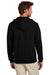 Brooks Brothers Mens Double Knit Full Zip Hooded Sweatshirt Hoodie w/ Pockets Deep Black Model Back