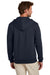 Brooks Brothers Mens Double Knit Full Zip Hooded Sweatshirt Hoodie w/ Pockets Night Navy Blue Model Back