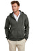 Brooks Brothers Mens Double Knit Full Zip Hooded Sweatshirt Hoodie Windsor Grey Model Front